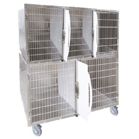 Conjunto de Jaulas Inox. 5 Puertas / 3 Separadores