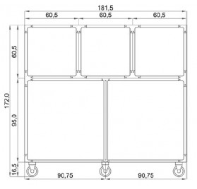 Conjunto de Jaulas Inox. 5 Puertas / 1 Separador