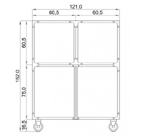 Conjunto de Jaulas en PVC 4 Puertas/1 Separador