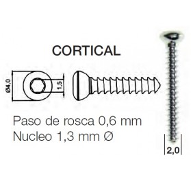 Tornillo Cortical Ø2,0 mm.