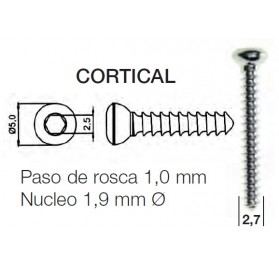 Tornillo Cortical Ø2,7 mm.