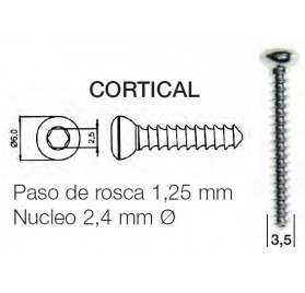 Tornillo Cortical Ø3,5 mm.