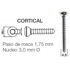 Tornillo Cortical Ø4,5 mm.