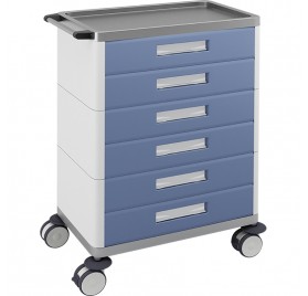 Carro multifunción con un cajón, armario y plano de trabajo