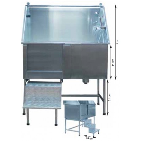 Bañera de Acero Inoxidable, con Puerta de Acceso.
