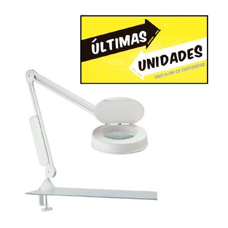 Lámpara Lupa Led 5 Dioptrias Intensidad Regulable con Mordaza para Mesa