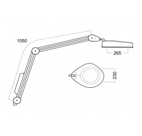 Lámpara Lupa Led 5 Dioptrias Intensidad Regulable con Mordaza para Mesa